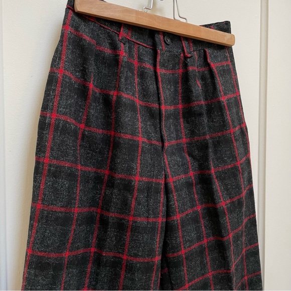 Vintage 80s plaid wool blend pants - Picture 7 of 12